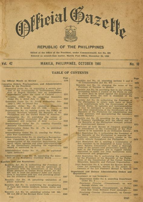 Official Gazette of the Republic of the Philippines.
